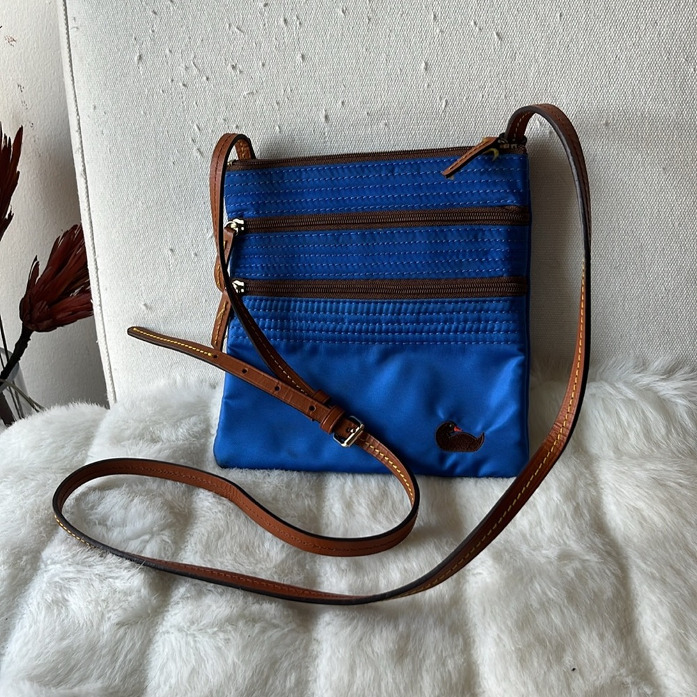 Dooney & Bourke Crossbody  Royal Blue  with Three Zippered Compartments